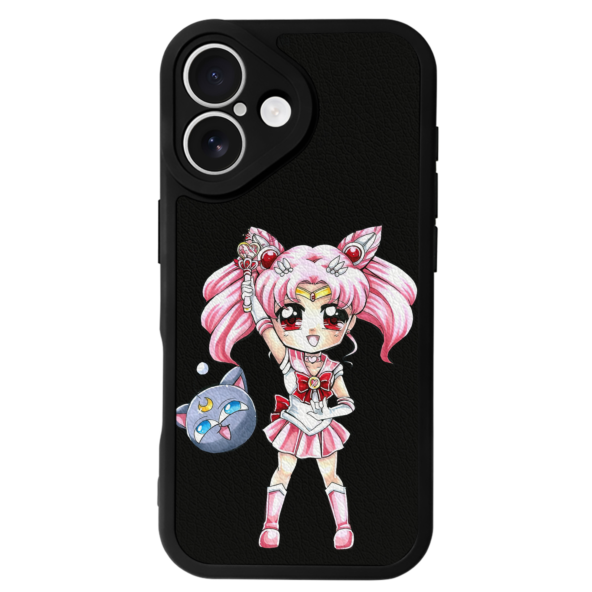 （画像用） 美少女戦士セーラームーン ちびうさ Sailor Moon Chibiusa Tsukino Usagi Small Lady Serenity 【iPhone 16シリーズ対応】シリコンスマホケース（レザー調） 材質：シリコン